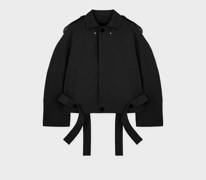 Les Hommes CROPPED TRENCH WITH BELT