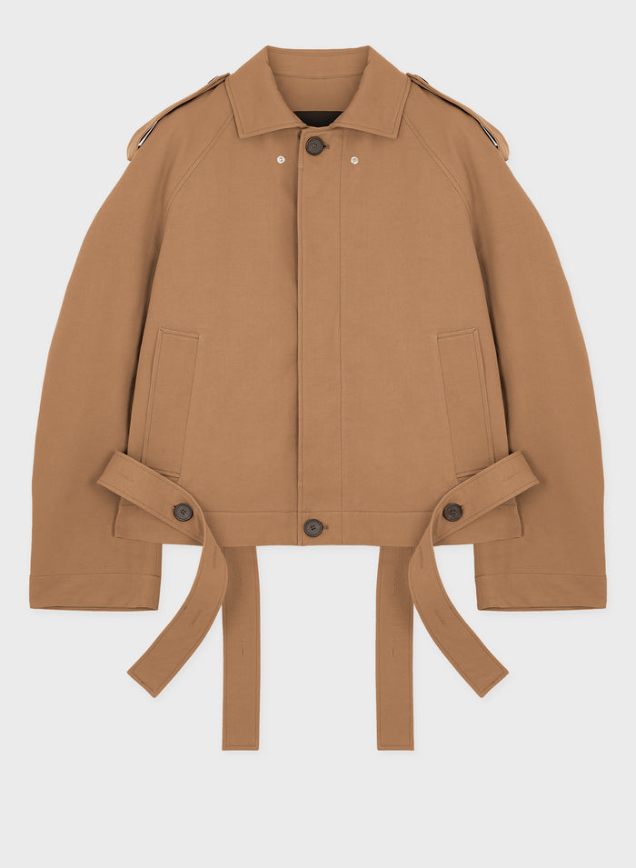 les hommes CROPPED TRENCH WITH BELT