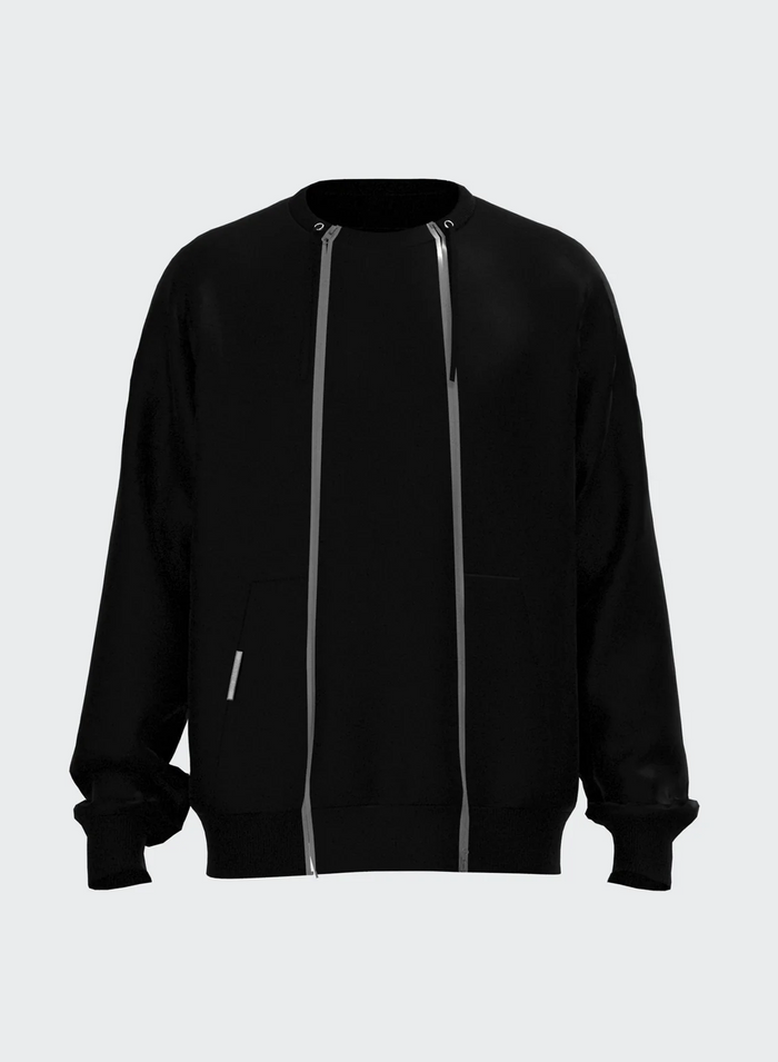 Les Hommes DOUBLE ZIP CREW NECK