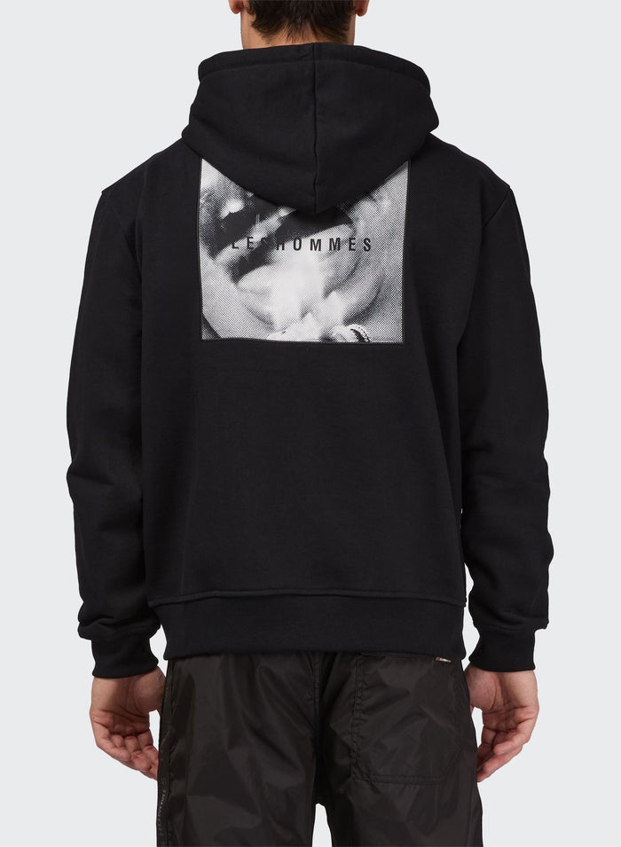 Les Hommes FULL ZIP HOODIE SILK PRINT