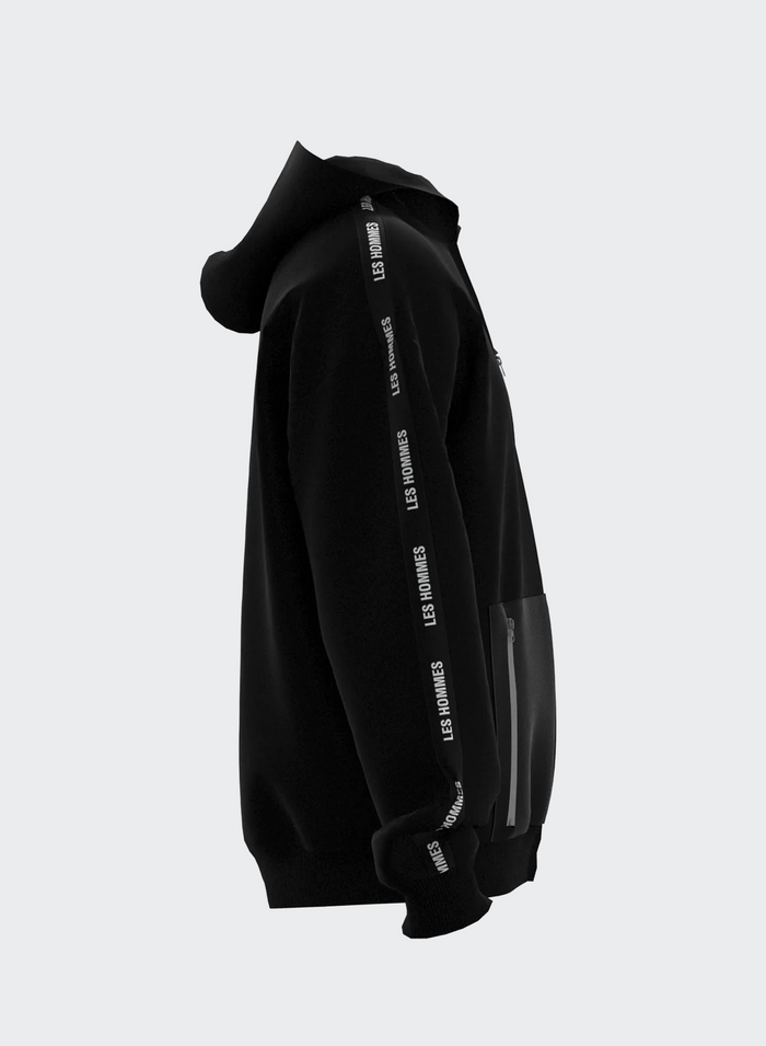 Les Hommes FULL ZIP HOODIE WITH EMBOSSED TAPE