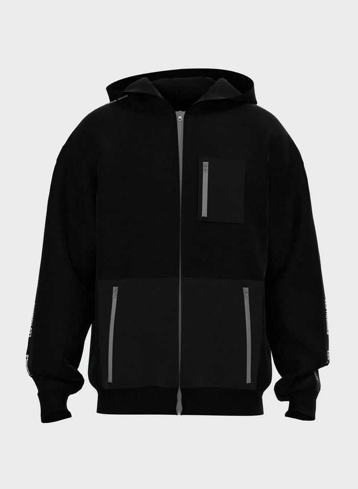 les hommes FULL ZIP HOODIE WITH EMBOSSED TAPE