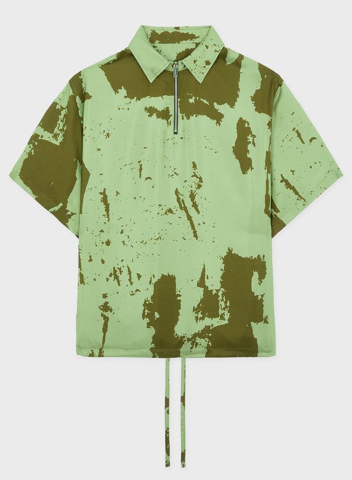 les hommes HALF ZIP SILK CAMO CLASSIC SHIRT