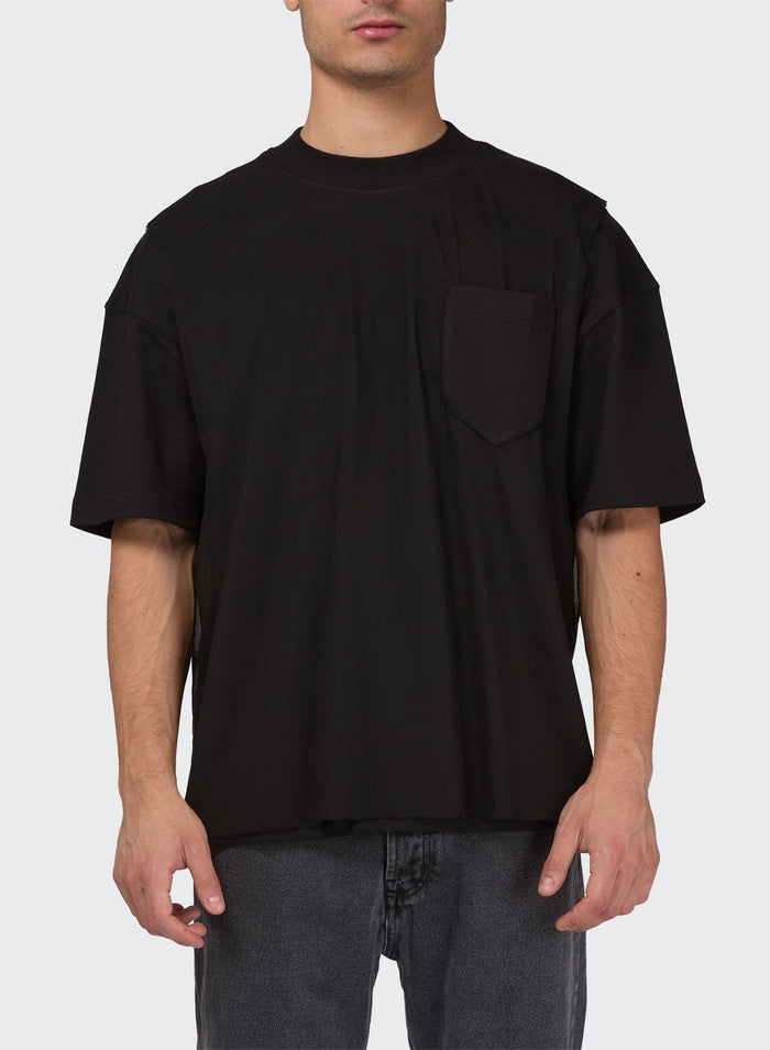 Les Hommes JERSEY AND MESH POCKET T-SHIRT