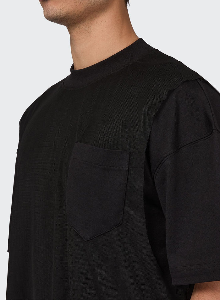 Les Hommes JERSEY AND MESH POCKET T-SHIRT