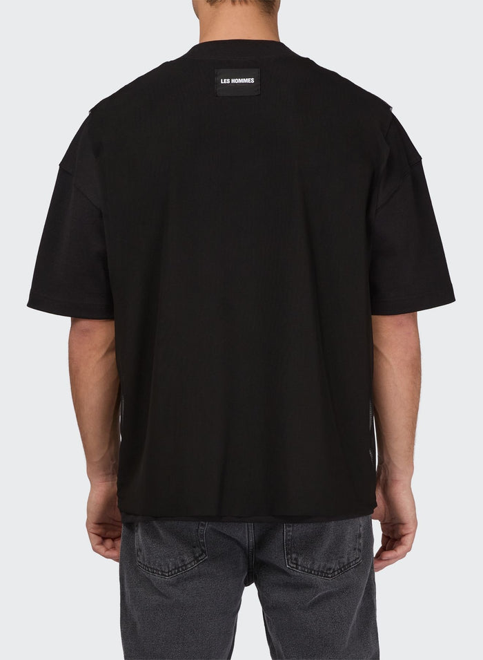 Les Hommes JERSEY AND MESH POCKET T-SHIRT