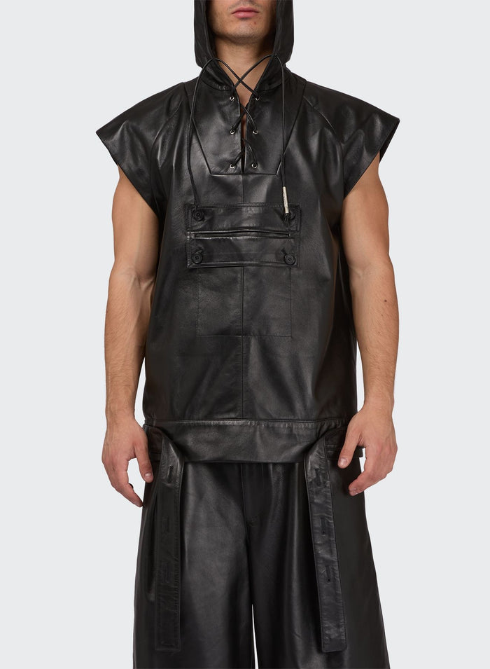 Les Hommes LEATHER ANORAK