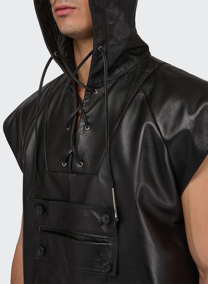 Les Hommes LEATHER ANORAK