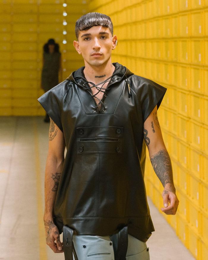 Les Hommes LEATHER ANORAK