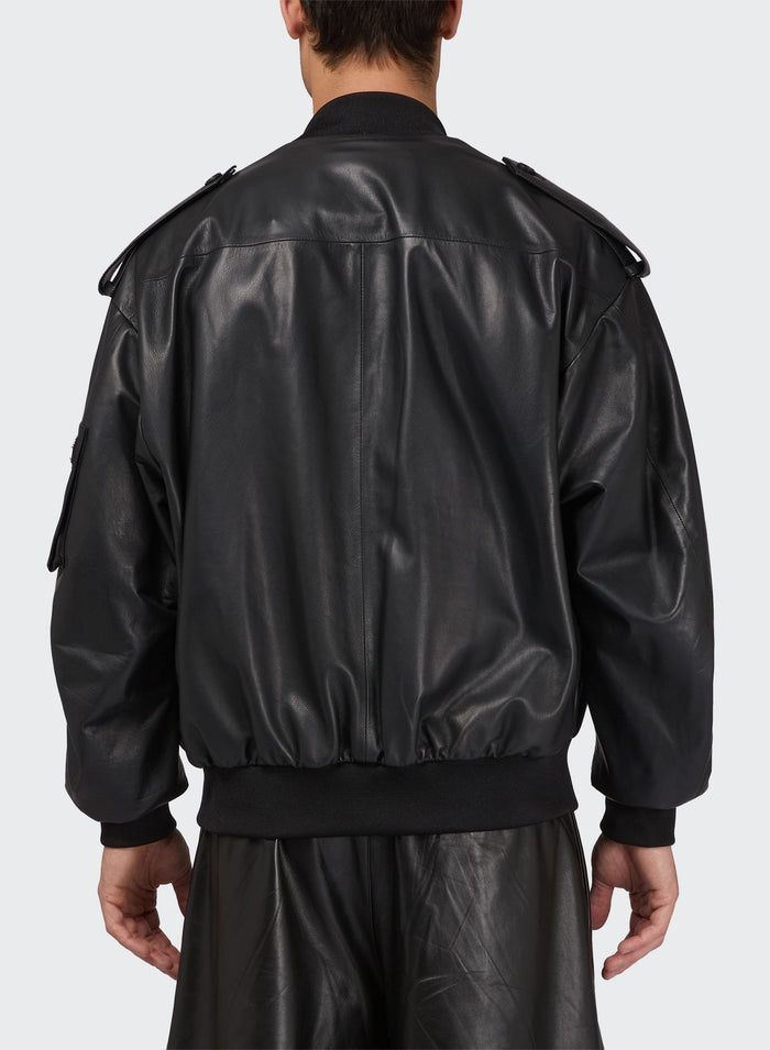 Les Hommes LIGHT LEATHER BOMBER