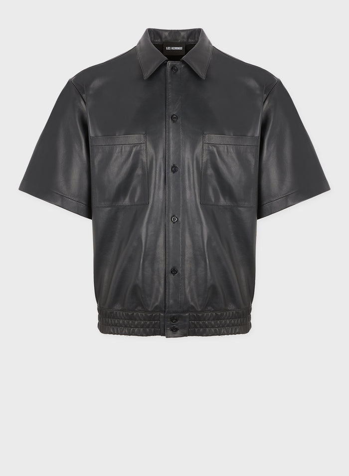 les hommes LIGHT LEATHER BOWLING SHIRT