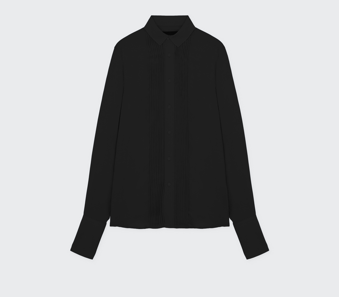 Les Hommes MUSLIN CLASSY SMOKING SHIRT