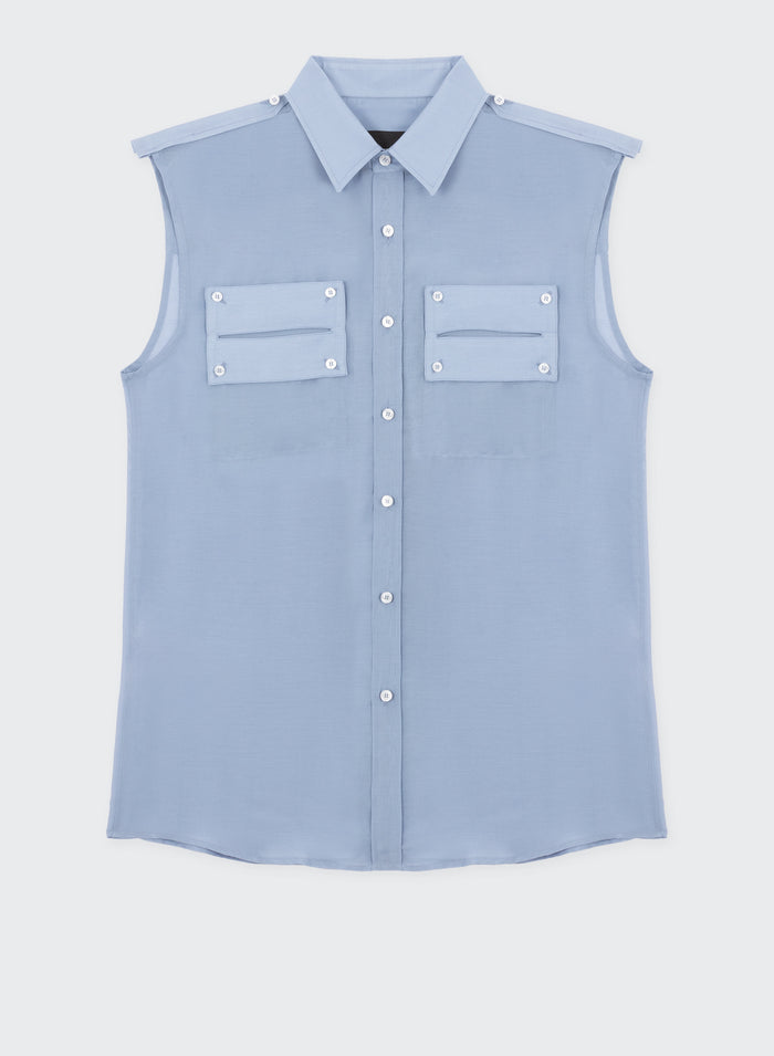 les hommes MUSLIN SLEEVLESS FIELD SHIRT