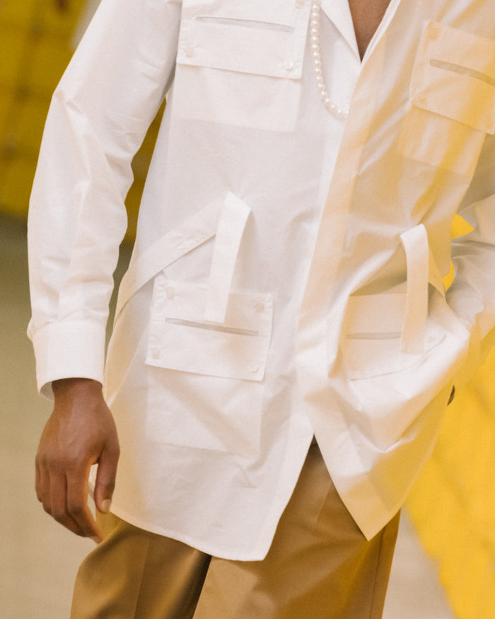 Les Hommes POPELINE UTILITY SHIRT