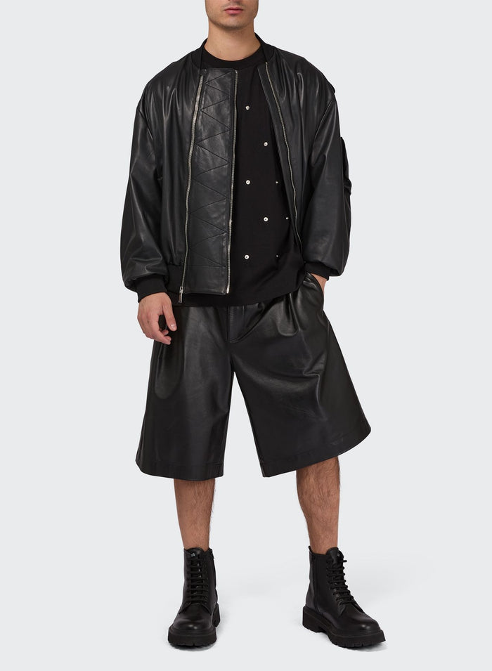 Les Hommes SKATER LEATHER SHORTS