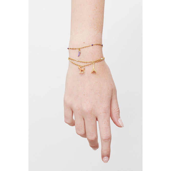 Les Néréides 40 Souvenirs Eiffel Tower Charms Bracelet - Blue