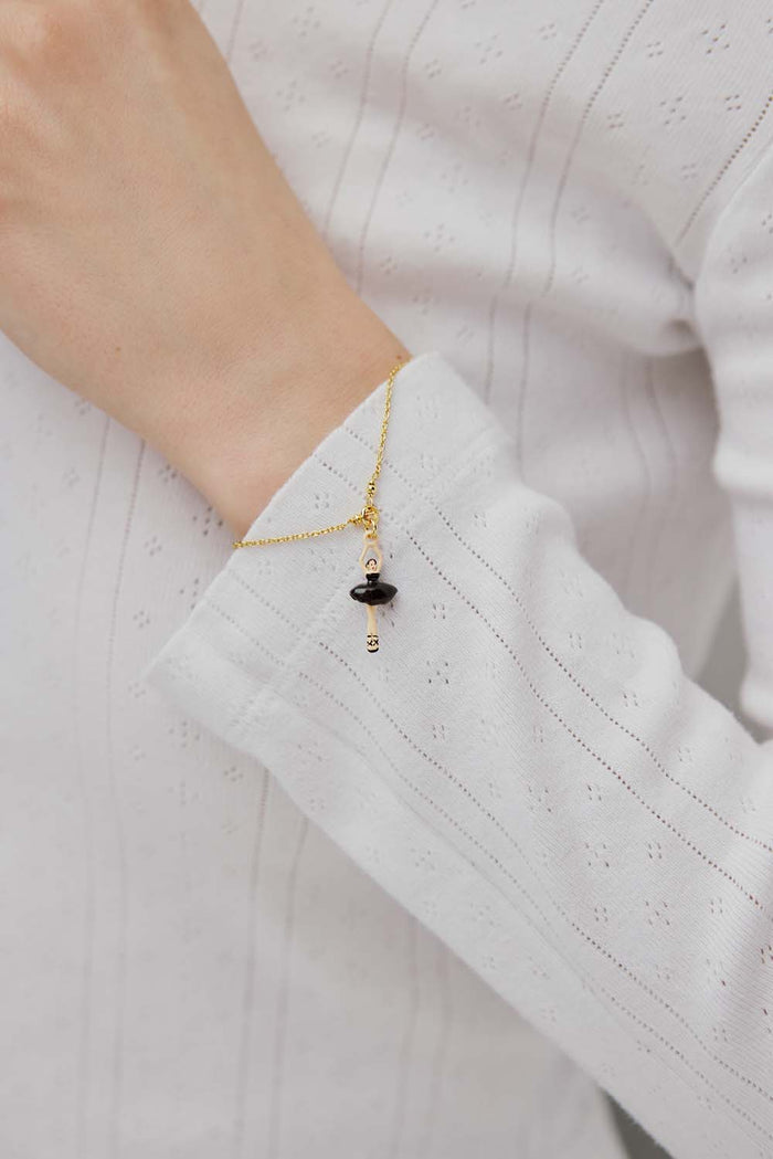Les Néréides Ballerina Black Tutu And Cultured Pearl Bracelet - Black