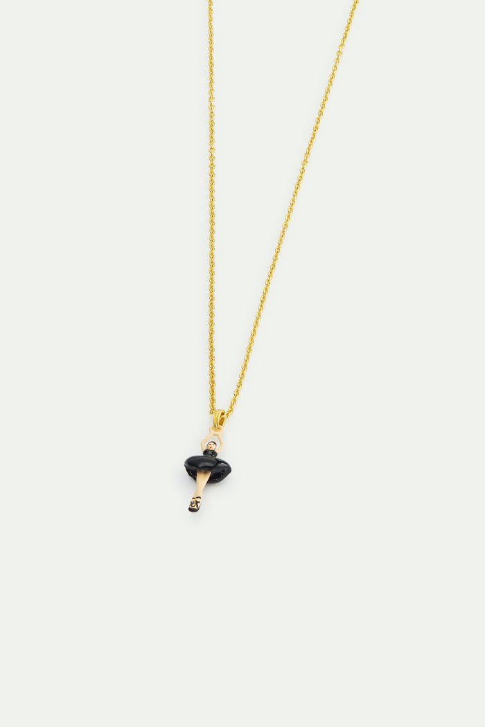 Les Néréides Ballerina Black Tutu And Cultured Pearl Pendant Necklace - Black