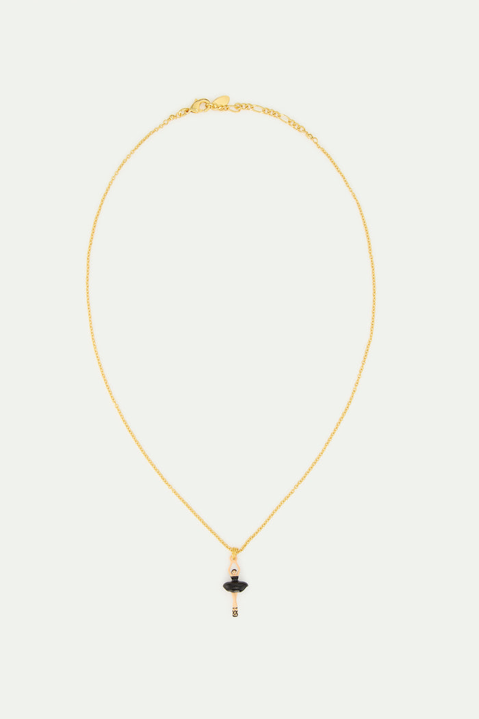 Les Néréides Ballerina Black Tutu And Cultured Pearl Pendant Necklace - Black