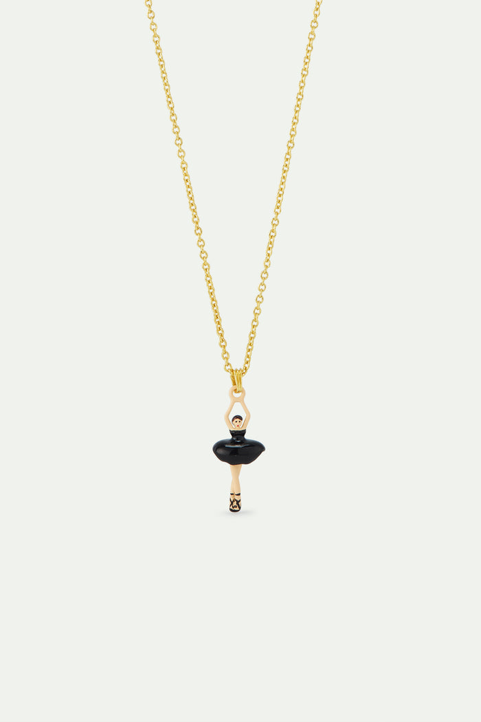 les néréides Ballerina Black Tutu and Cultured Pearl Pendant Necklace - Black