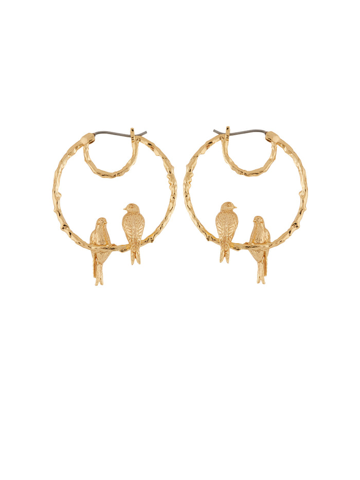 les néréides Blazing Nature Duo of Swallows Little Hoops - Gold