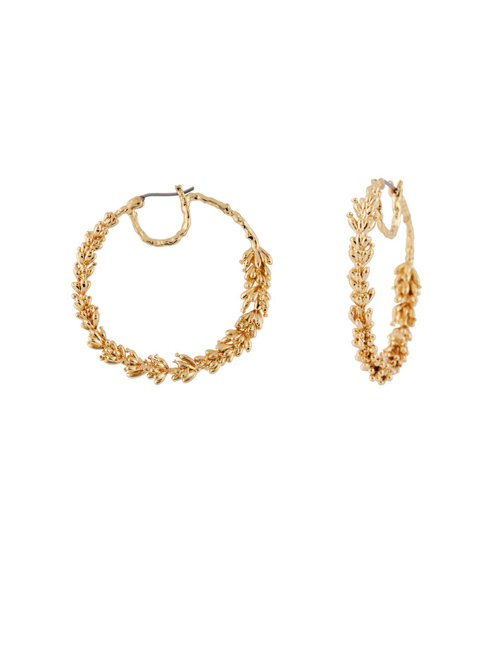 Les Néréides Blazing Nature Lavender's Branch Hoops - Gold