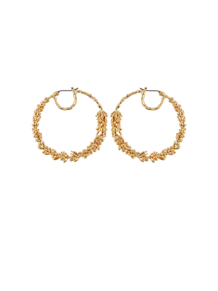 les néréides Blazing Nature Lavender's Branch Hoops - Gold