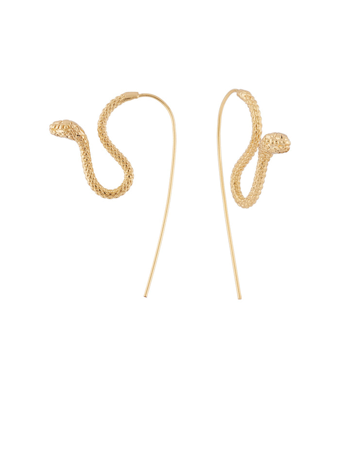 Les Néréides Blazing Nature Waving Viper Earrings - Gold