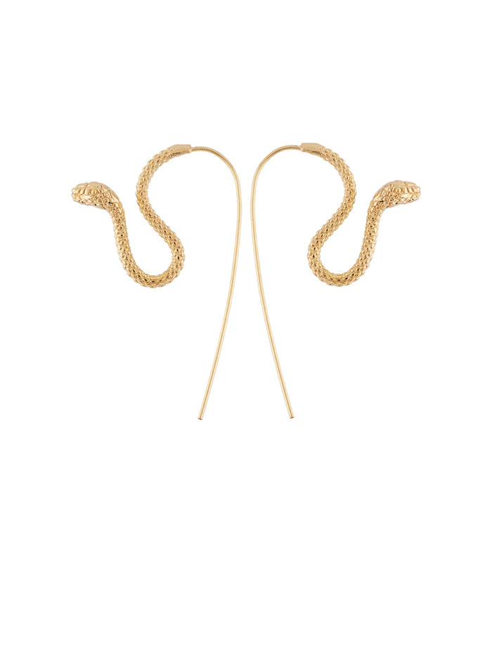 les néréides Blazing Nature Waving Viper Earrings - Gold