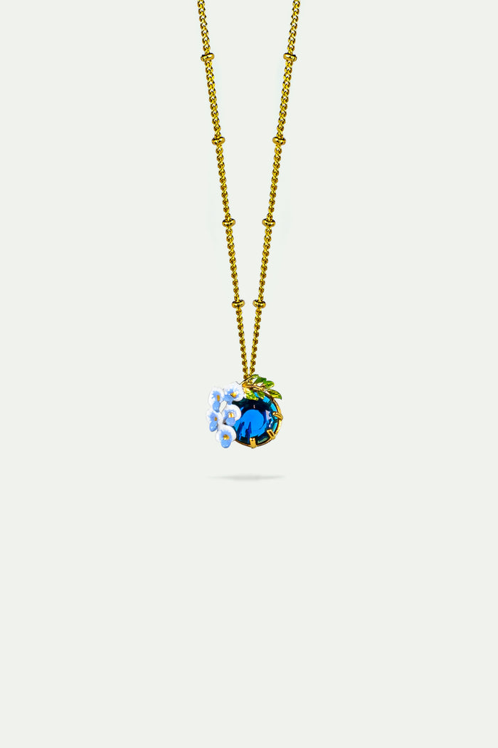 les néréides Blue Faceted Glass and Wisteria Pendant Necklace - Blue