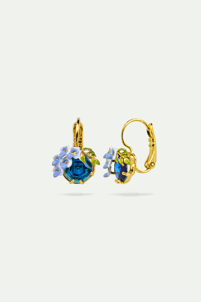 Les Néréides Blue Faceted Glass And Wisteria Sleeper Earrings - Blue