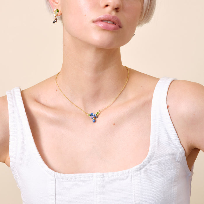 Les Néréides Blueberry And Round Cut Stone Statement Necklace - Multicolor