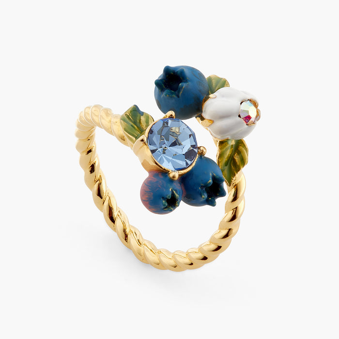 les néréides Blueberry and Round Stone Adjustable Ring - Multicolor