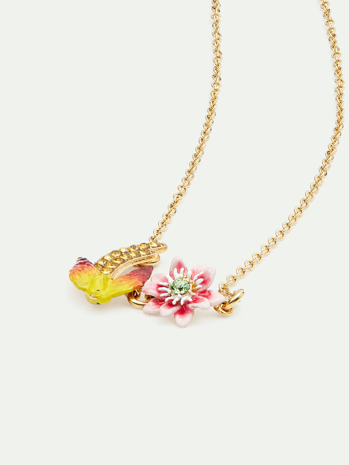 Les Néréides Budgie And Passion Flower Pendant Necklace - Multicolor