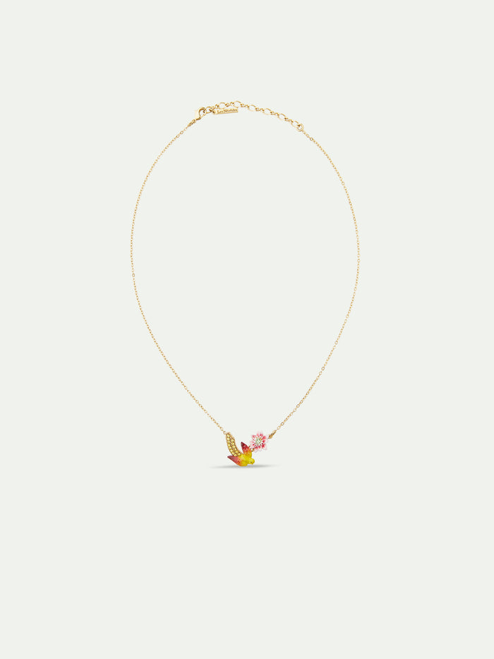 Les Néréides Budgie And Passion Flower Pendant Necklace - Multicolor
