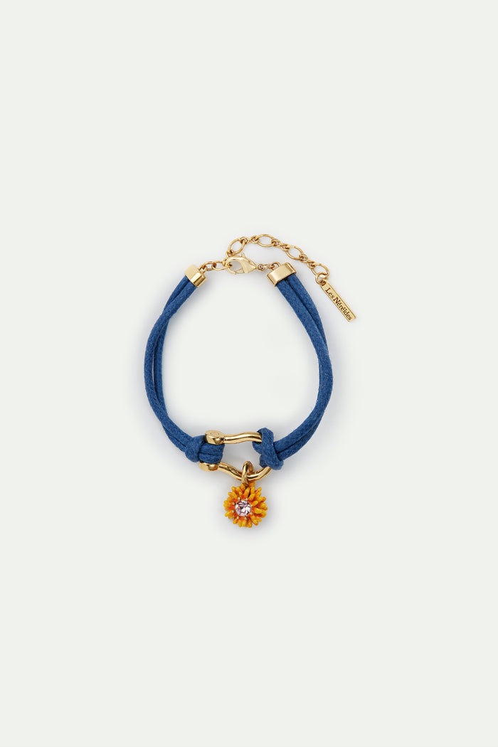 les néréides Carabiner and Little Flower Blue Bracelet - Multicolor