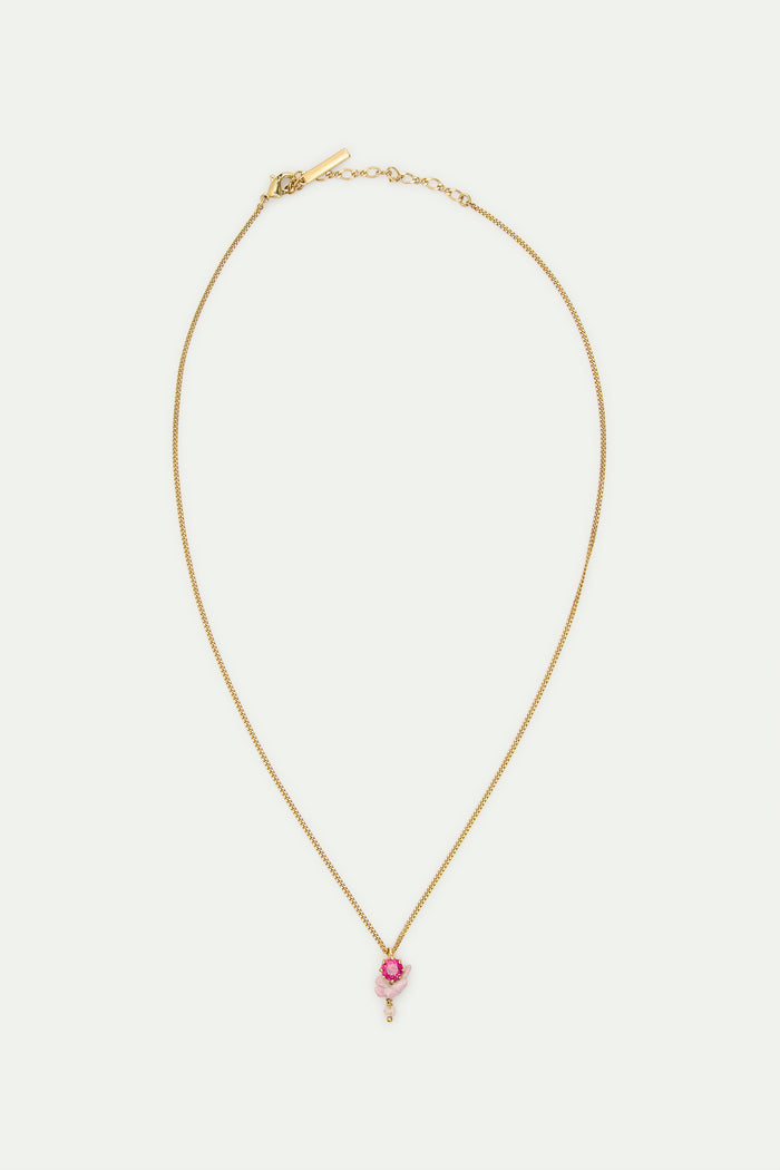 Les Néréides Cut Glass Pink Wisteria And White Faceted Crystal Bead Pendant Necklace - Multicolor