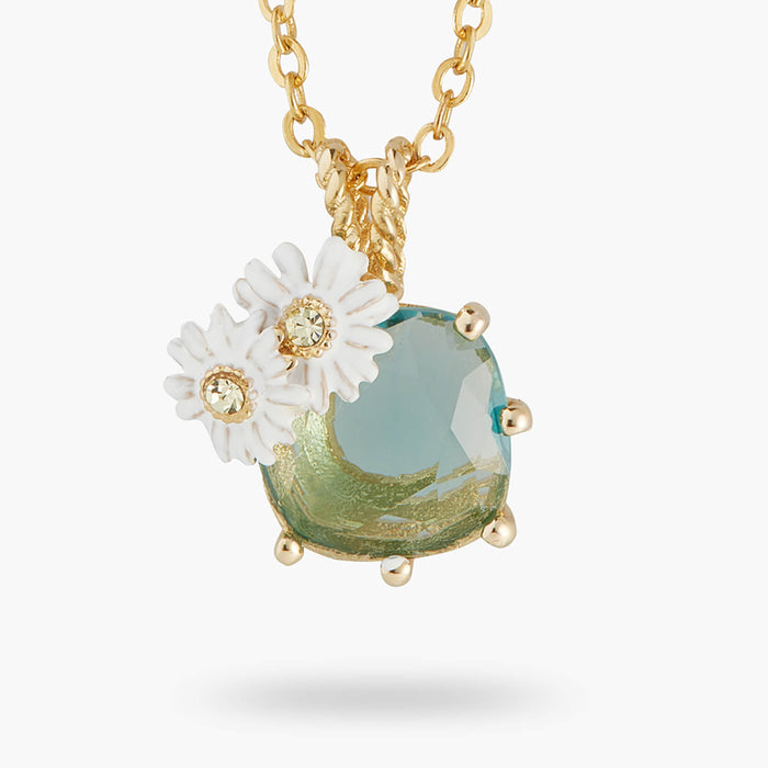 Les Néréides Daisies Parterre Pendant Necklace - Blue