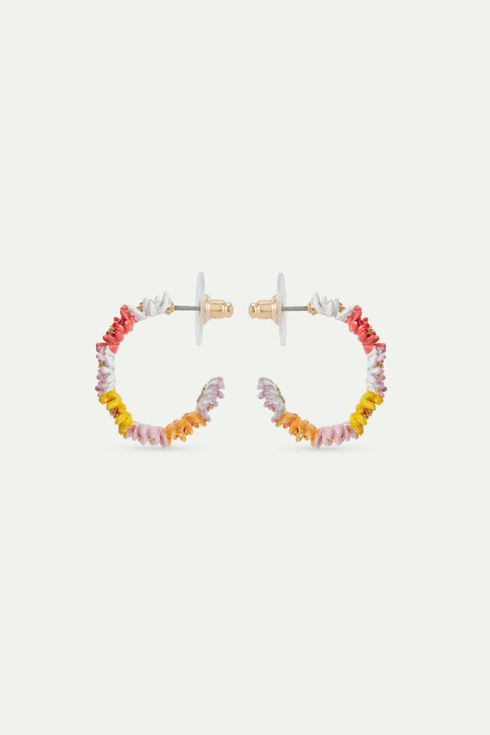 Les Néréides Daisy And Zinnia Crown Hoop Earrings - Multicolor