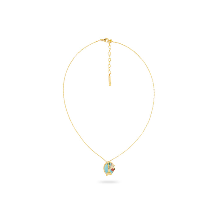 Les Néréides Eiffel Tower Sparrow And Rose Pendant Necklace - Multicolor