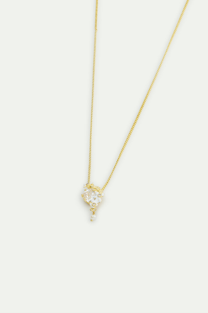 Les Néréides Faceted Stone - Laurel - White Wisteria And Cultured Pearl Necklace - White