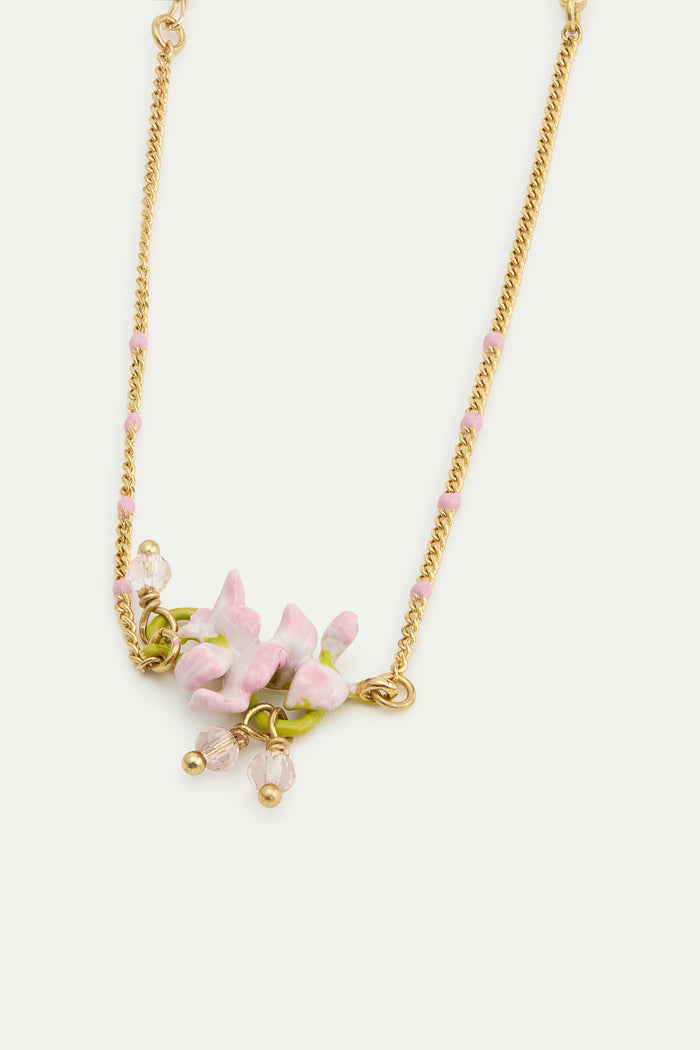 Les Néréides Fine Bracelet Pink Wisteria With Faceted Crystal Beads - Pink