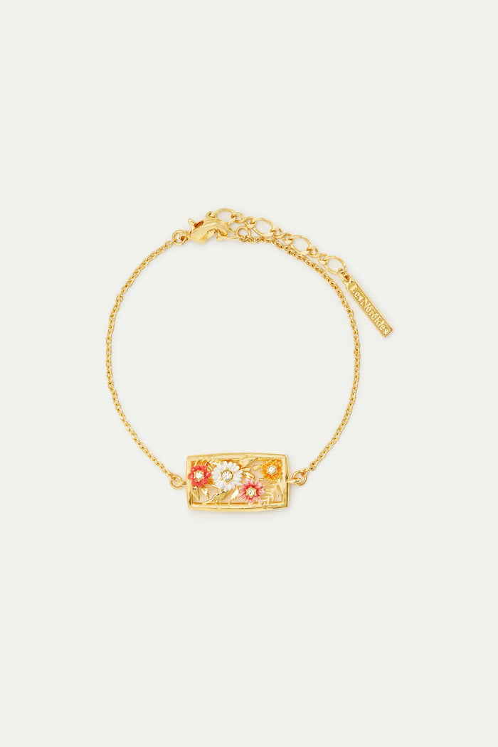 les néréides Fine Openwork Gold-Plated Bracelet with Zinnias - Multicolor