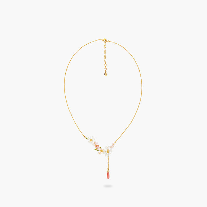 Les Néréides Flower Bouquet And Pink Pearl Statement Necklace - White