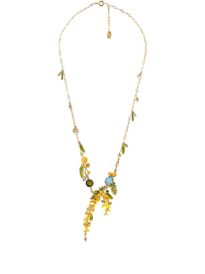 Les Néréides Gardens In Provence Multi Mimosa Short Necklace - Yellow Green Blue