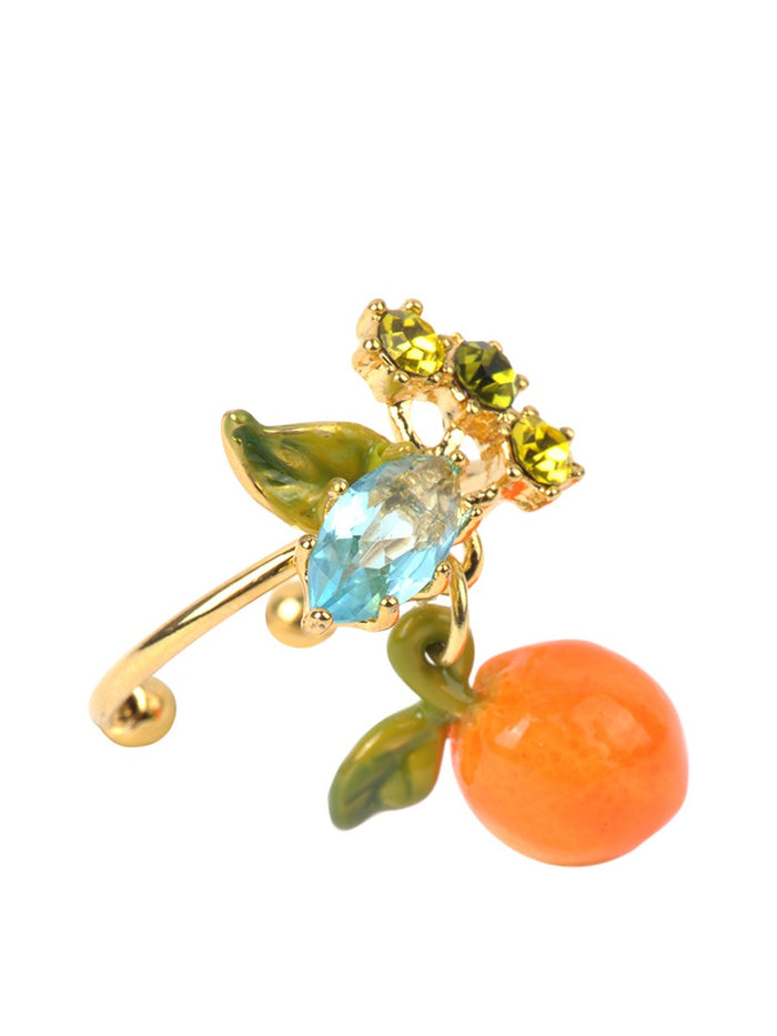 Les Néréides Gardens In Provence Orange Adjustable Ring - Orange/Green/Gold
