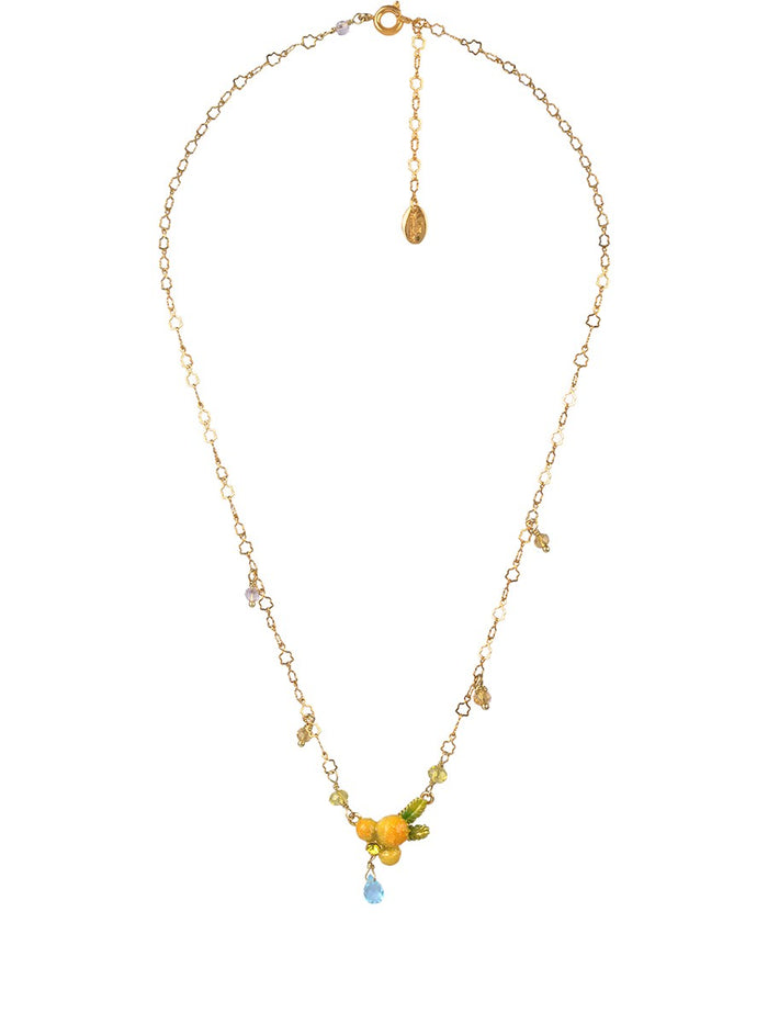 Les Néréides Gardens In Provence Small Mimosa Necklace - White Yellow Green