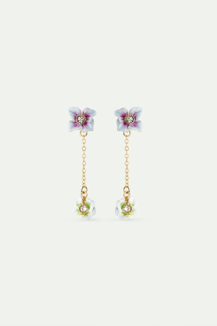 les néréides Gold Hydrangea Flowers Dangle Post Earrings - Purple