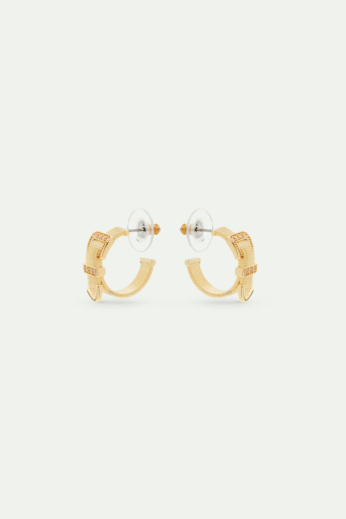 les néréides Gold-Plated Brass Belt and Crystal Hoop Earrings - Gold