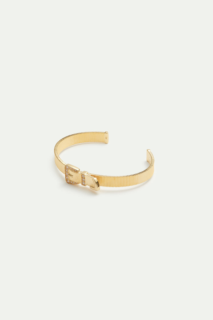 les néréides Gold-Plated Brass Knotted Belt Cuff Bracelet - S / Gold
